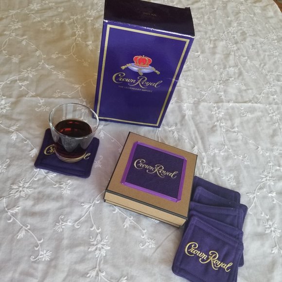 Hand Crafted Other - Crown Royal - purple coasters and box